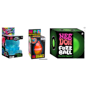 Nee Doh Jelly Squish, Nice Cream and Fuzz Ball Combo 1 random color of each