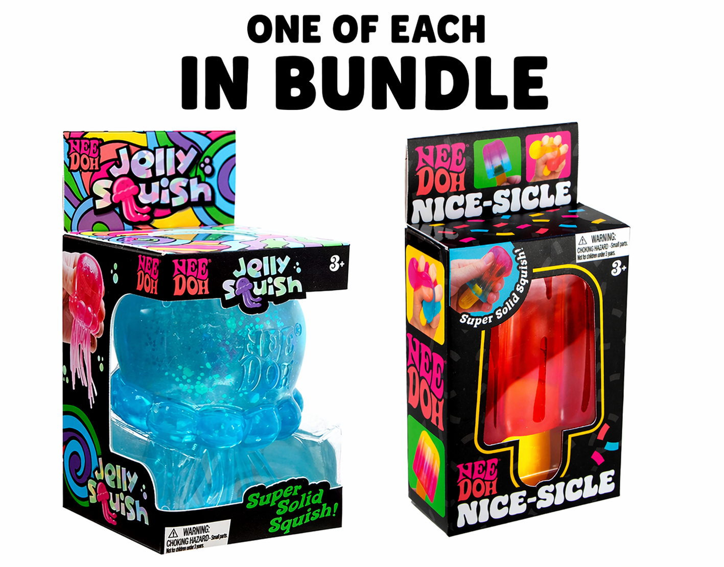 Nee Doh Jelly and Nice Sicle Bundle, 1 of each random color