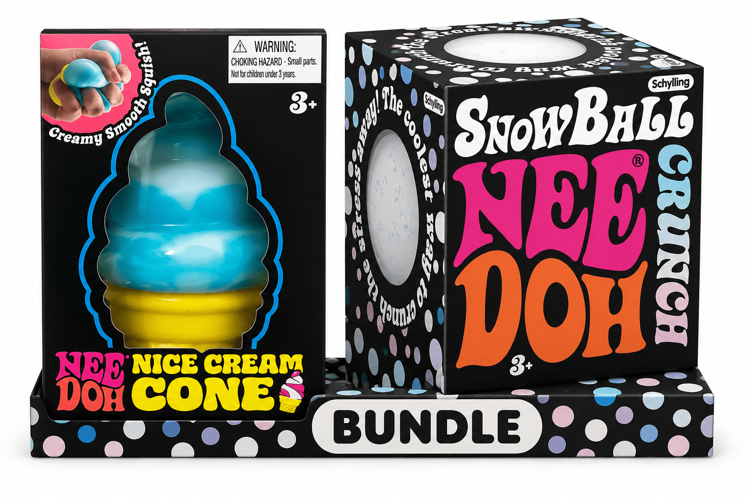 Nee Doh Nice Cream and Snow Crunch bundle (1 of each, random color cone)