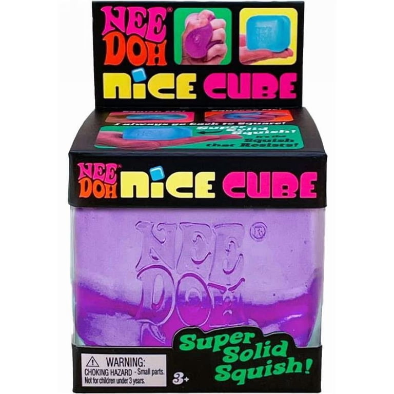 Schyllings Nee Doh Nice Cube Squish Toy, Stress Ball, Translucent