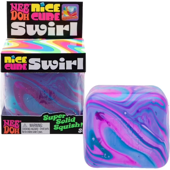 Nee Doh Nice Cube Swirl cube/ ball, Stress Reliver Sensory Fidget, Purple