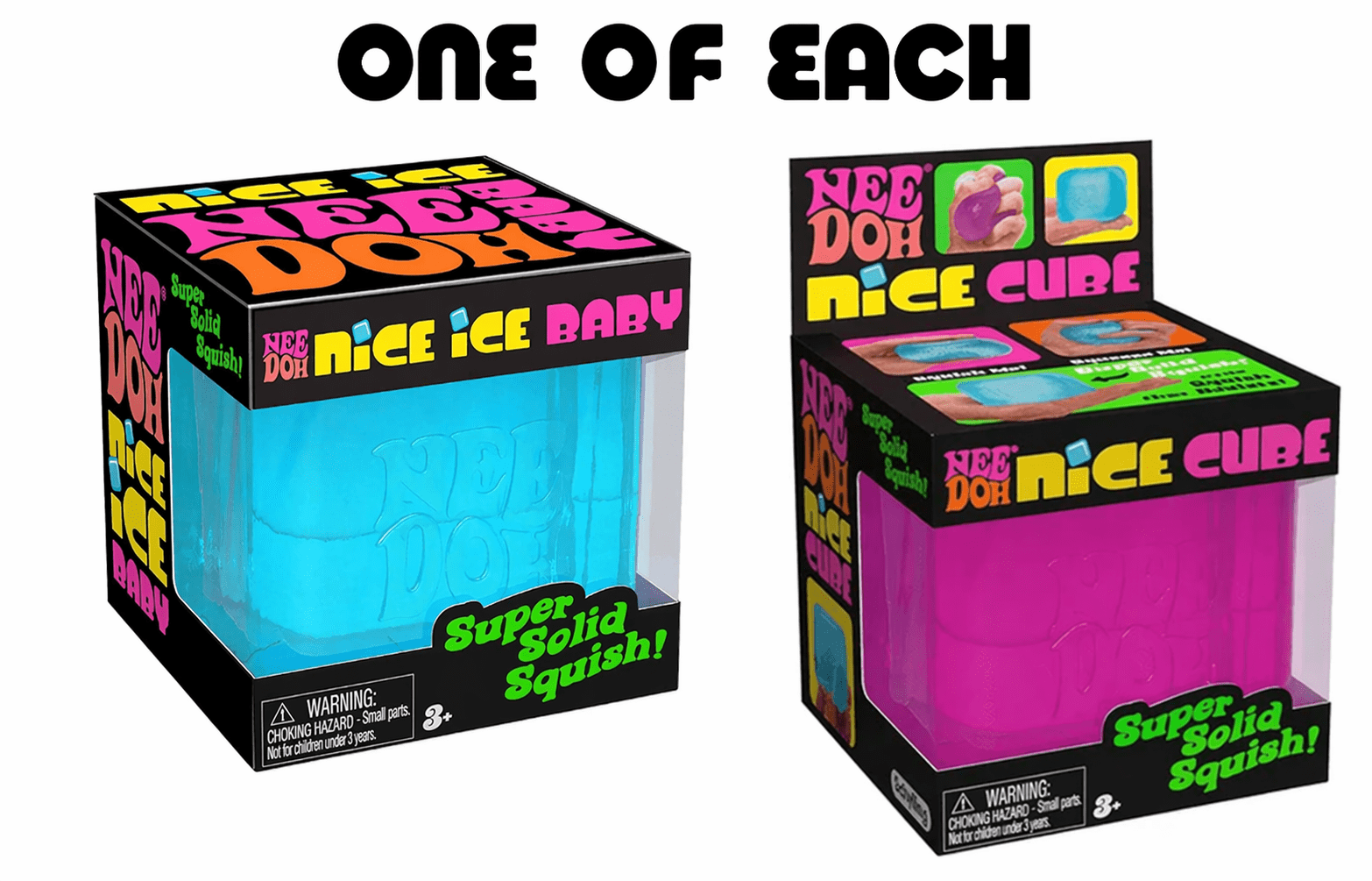 Nee Doh Nice Cube and Mini, 1 of each