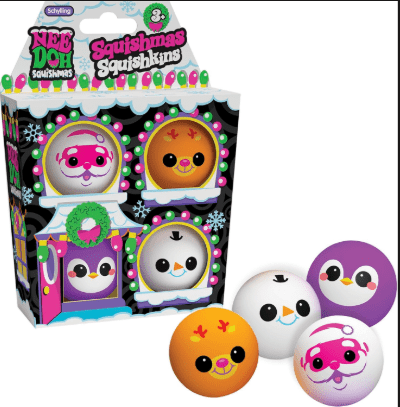 Nee Doh The Groovy Glob 2024 Squishmas Squishkins Stress Ball 4-Pack
