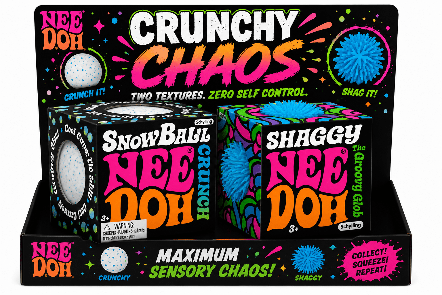 Nee Doh Snow Ball & Shaggy (1 of each)