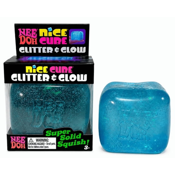 Nee Doh blue Glitter Glow stress relief squishy, 1pc