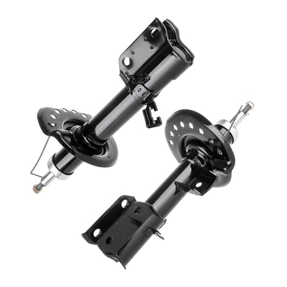 Nee Haoww 1 Pair Front Left Right Side Struts Shocks Steel Mounting Hardware Double Pipe-Shock Absorber System Gloss Black