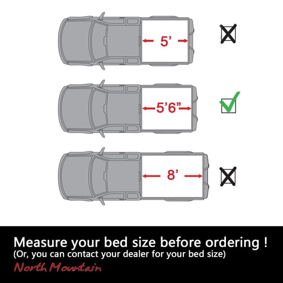 Nee Haoww 1-Piece 5-Foot Soft Top Roll-Up Vinyl Tonneau Cover with Bed Lock System