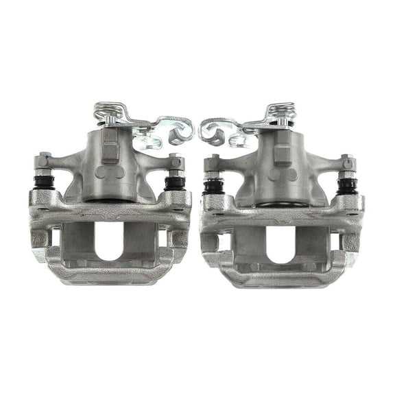 Nee Haoww 2-Piece Disc Brake Caliper Set with Bracket - Rear Left and Right Side - Uncoated Silver Finish