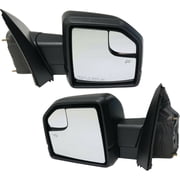 Nee Haoww 2-Piece Left & Right Side Textured Black Power Heated Manual Folding Exterior Door Rear View Mirrors