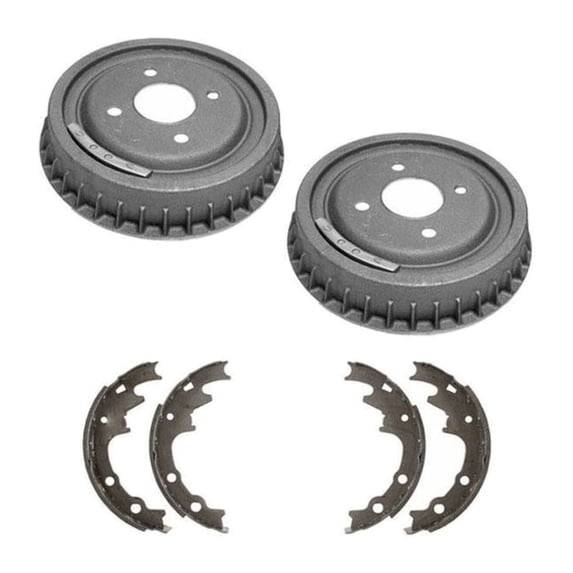 Nee Haoww 2-Piece Rear Brake Drums and 4-Piece Rear Brake Shoe Kit Set with Hardware Springs