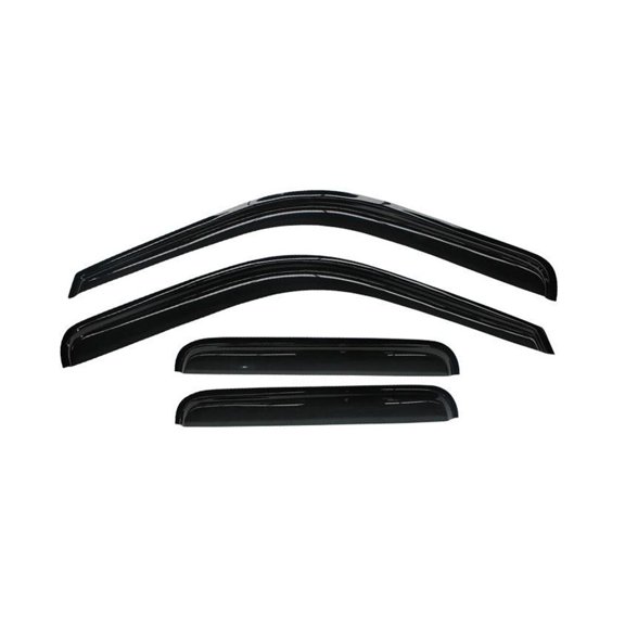 Nee Haoww 4-Piece Sun Rain Wind Deflectors Door Window Visors Outside Mount Channel Style Dark Smoke Tint