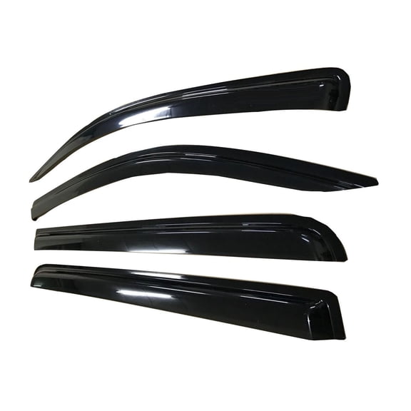 Nee Haoww 4-Piece Sun Rain Wind Deflectors Door Window Visors Outside Mount Channel Style Dark Smoke Tint