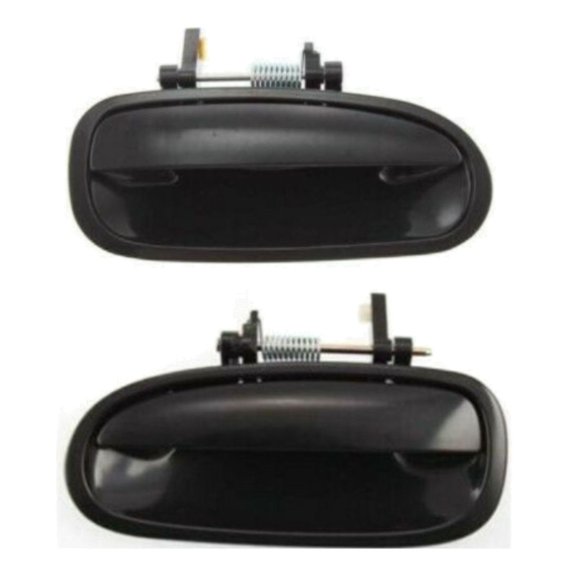 Nee Haoww Car Door Handle Exterior Rear Left Right 2-Piece Set Smooth Black Plastic Without Key Hole