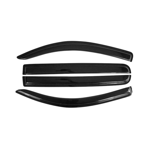 Nee Haoww Crewmax Cab Window Visors Rain Sun Guard Vent 4-Piece Set Acrylic Smoke Tinted Slim Style