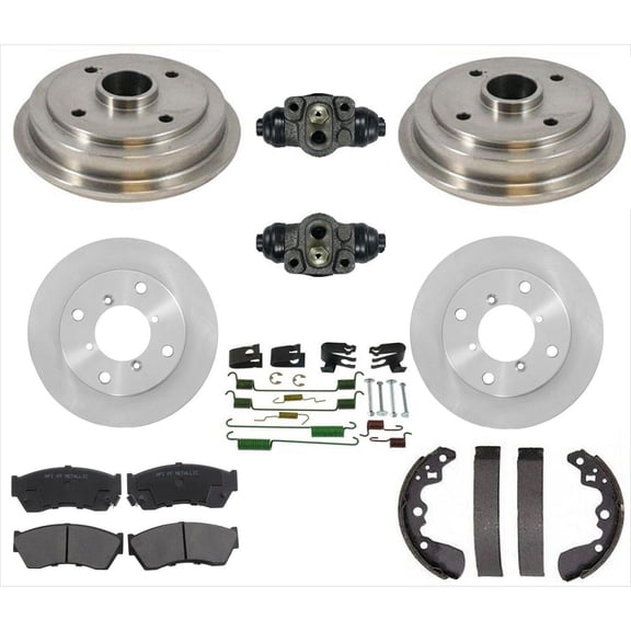 Nee Haoww Disc Brake Rotor Front Rear Left Driver Right Passenger Side Pads Drums Shoes Spring Kit 2-Door