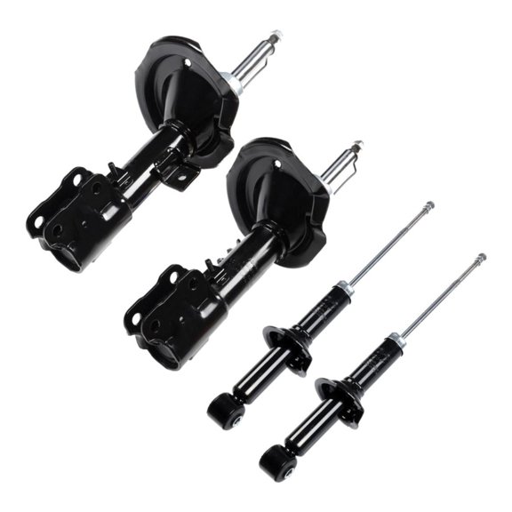 Nee Haoww Front Rear Left Right Side Struts Shocks Steel Mounting Hardware 4-Pieces Double Pipe-Shock Absorber System Gloss Black
