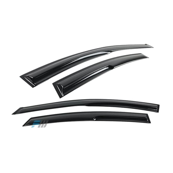 Nee Haoww Mugen Style Window Visors Rain Sun Guard - 4pc Front Rear Left Right Upper Acrylic Smoke/Tinted FZ-WDM-HYEL11
