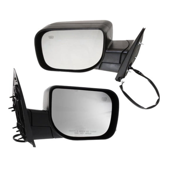 Nee Haoww Power Heated Textured Black Mirror Pair - Set of 2