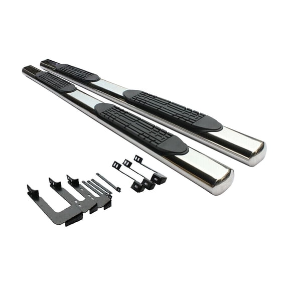 Nee Haoww Regular Cab 4-Inch Oval Side Step Bar Running Boards Front Stainless Steel 2-Piece Mirror Polished