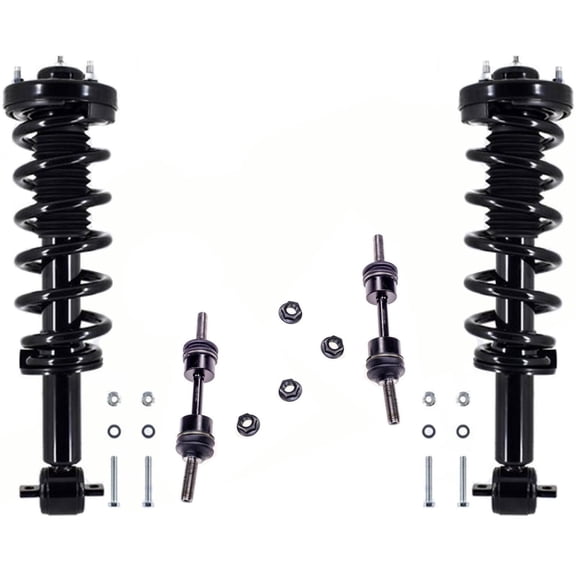 Nee Haoww Suspension Complete Shock Absorber Strut and Spring Front Side Mild Steel with Linkages Bushing Coil Nut Sway Bar Screw-on Snap-on Mounting Style