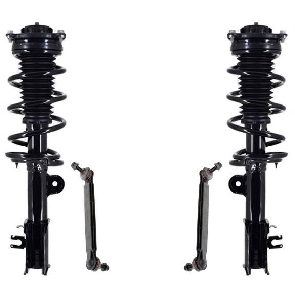 Nee Haoww Suspension Shock Absorber Strut and Spring Front Side Mild Steel with Automatic Transmission Ball Joint Bushing Bracket Coil Sway Bar Linkage for Jeep Compass 2017-2021 4-Piece Set