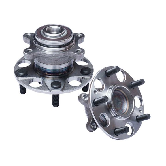 Nee Haoww Wheel Hub and Bearing Assembly Set - Rear Left Driver Side - Polished Protected ABS - 5 Bolt Lugs