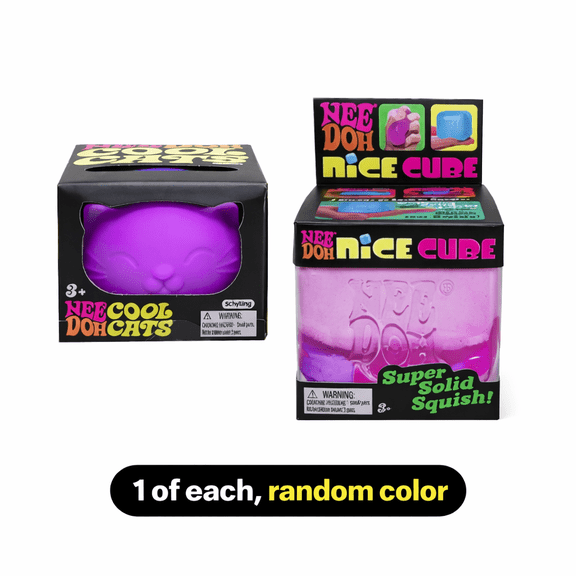 Nee doh Nice Cube & Cool Cat Combo, 1 random color of each