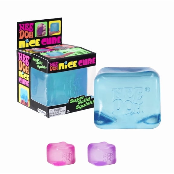Nee doh Nice Cube, Satisfying Square Shaped Sensory (2 piece random color, not the same color)