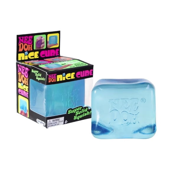 Nee doh Nice Cube, Satisfying Square Shaped Sensory Blue