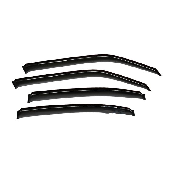 Nee haoww 4-Piece Sun Rain Wind Deflectors Door Window Visors Outside Mount Channel Style Dark Smoke Tint