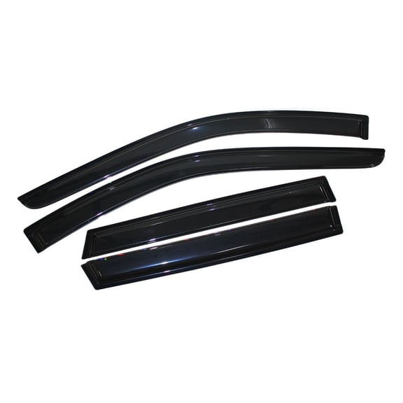 Nee haoww 4pcs Sun Rain Wind Deflectors Door Window Visors Outside Mount Channel Style Dark Smoke Tint