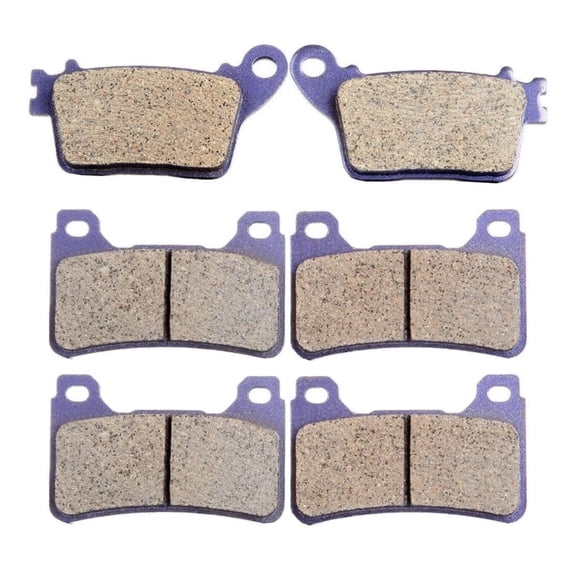 Nee Haoww 6-Piece Disc Brake Pad Set Kit - Front and Rear Polished Carbon Fiber Slotted