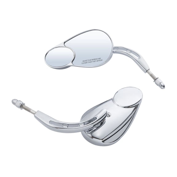Nee haoww 8mm Double Rear View Side Mirrors - Chrome Finish