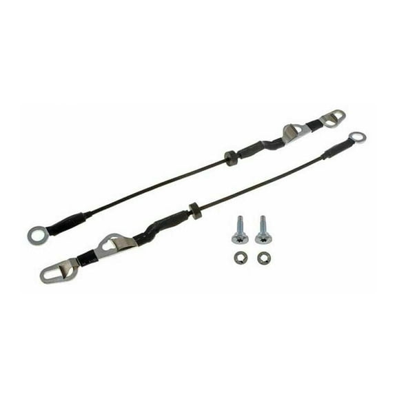 Nee haoww Rear Tailgate Cables Straps with Bolts - 2-Piece Metal Set, 16.5 Inch Length, Black