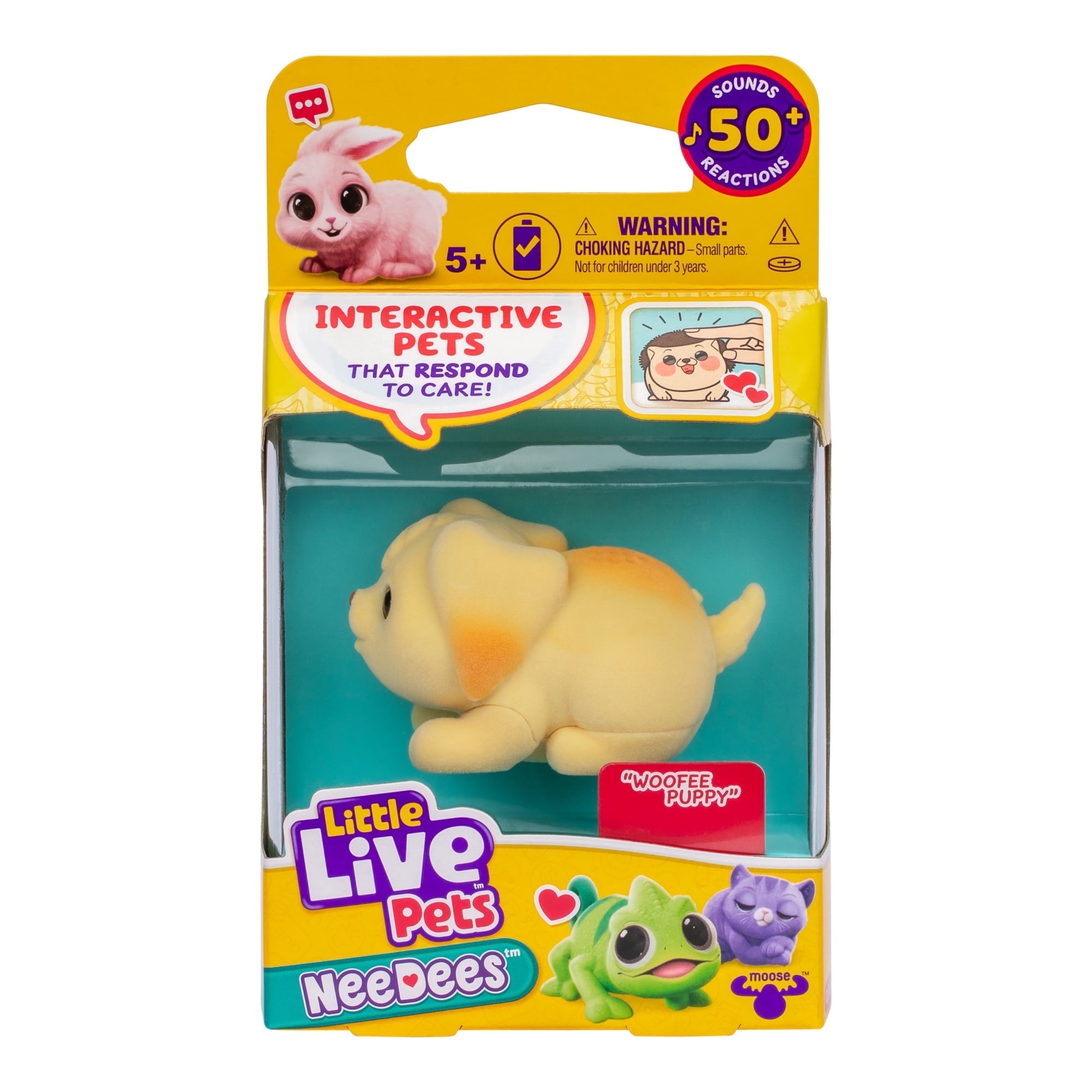 Little Live Pets NeeDees – 9 Mascotas Interactivas Sorpresa Con Textura Suave, 50 Sonidos, Ojos Parpadeantes – Se Enganchan A Ropa O Mochila