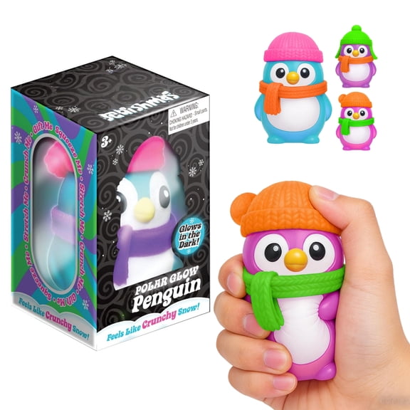 NeeDo Polar Penguin Stress Balls, 3" Penguin Squeeze Sensory Toys, Soft Slow Rising Stress Toys