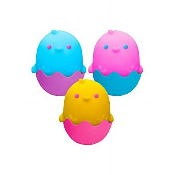 NeeDoh ChickaDeeDoos Stress Squeeze Toys Complete Gift Set Party Bundle - 3 Pack Neon Yellow/Pink/Blue
