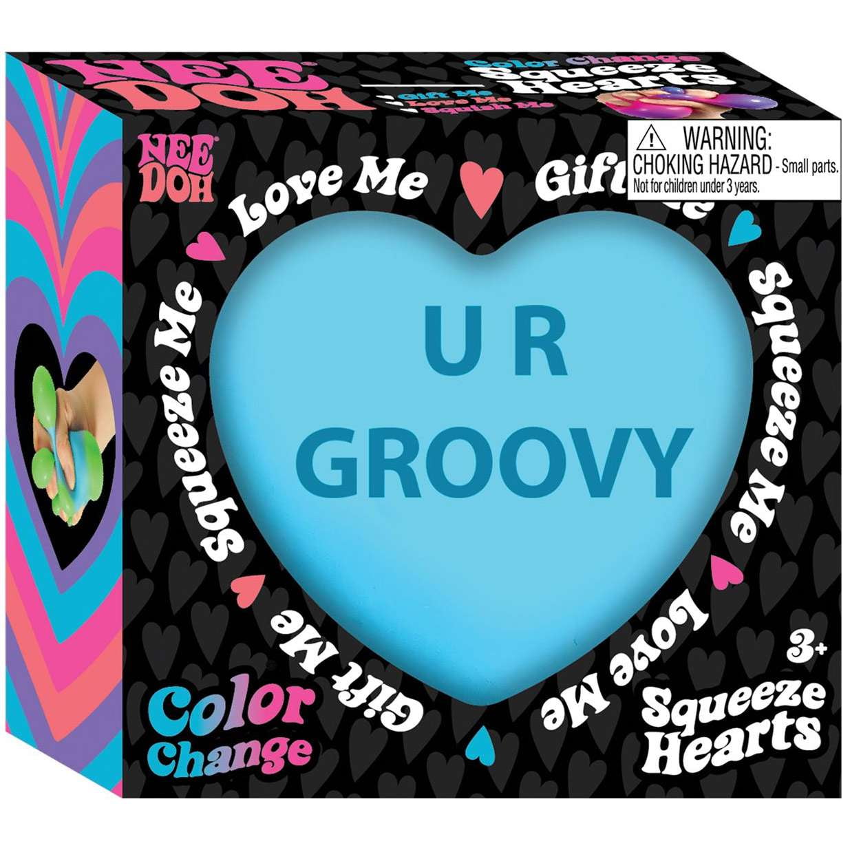 NeeDoh Color Change Squeeze Hearts Stress Ball (1 RANDOM Color