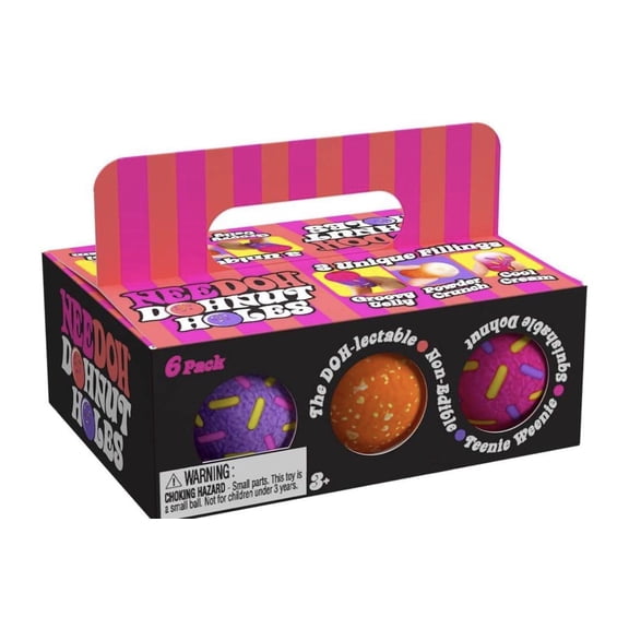 NeeDoh Dohnut Holes Small Stress Ball 6-Pack