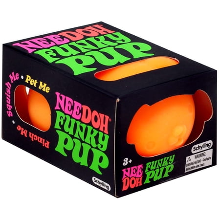 NeeDoh Funky Pup ORANGE Small Stress Ball