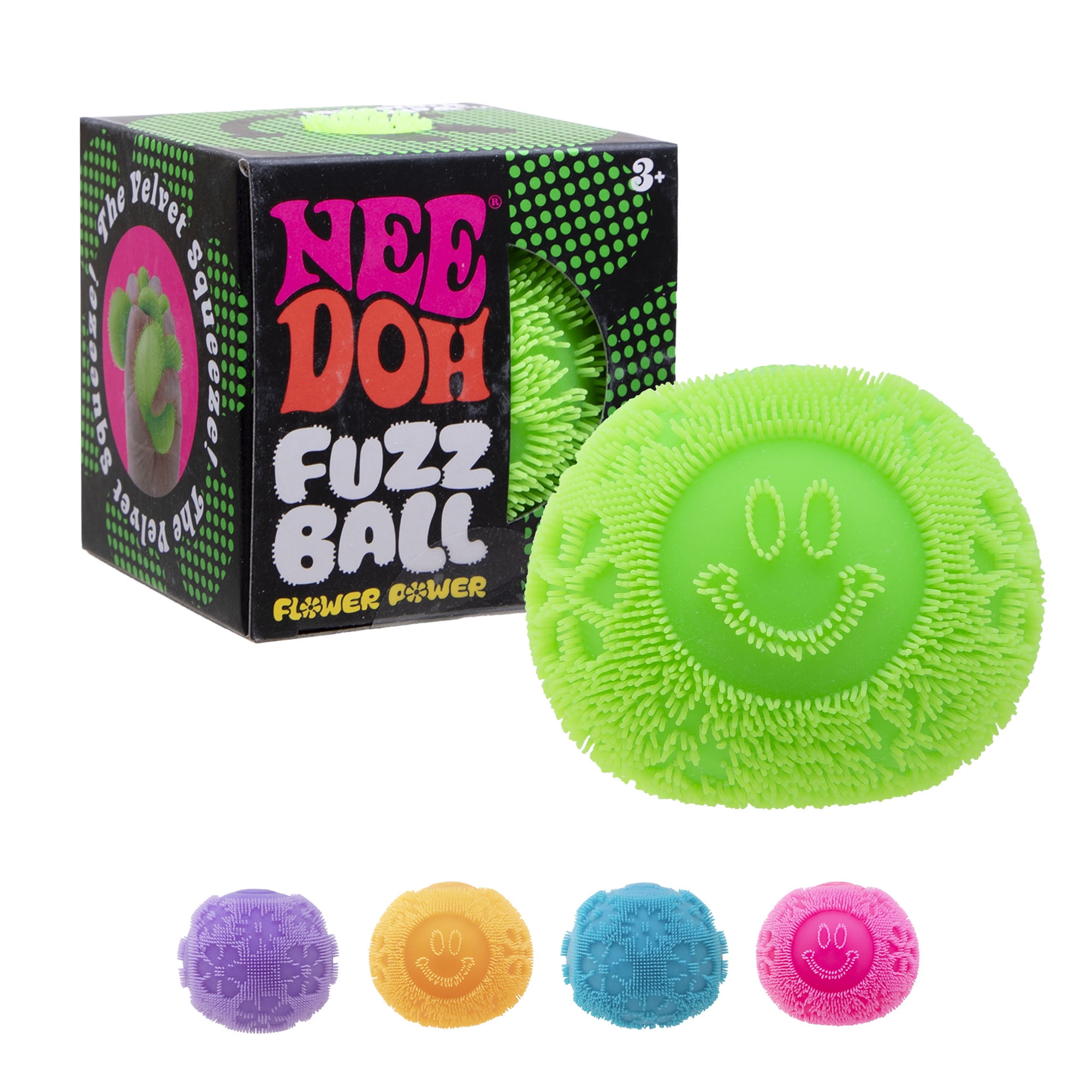Nee Doh Fuzz Ball Flower Power Novelty Fidget Toy, Multiple Colors, Children Ages 3+