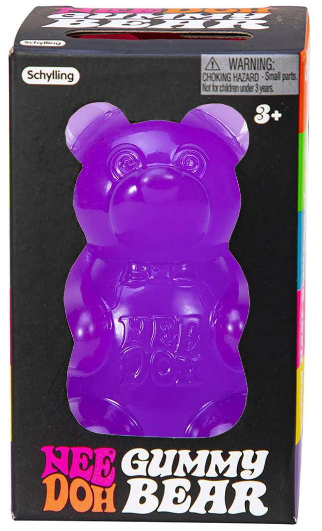 Schylling NeeDoh Gummy Bear Stress Ball, Purple, Squishy Stress