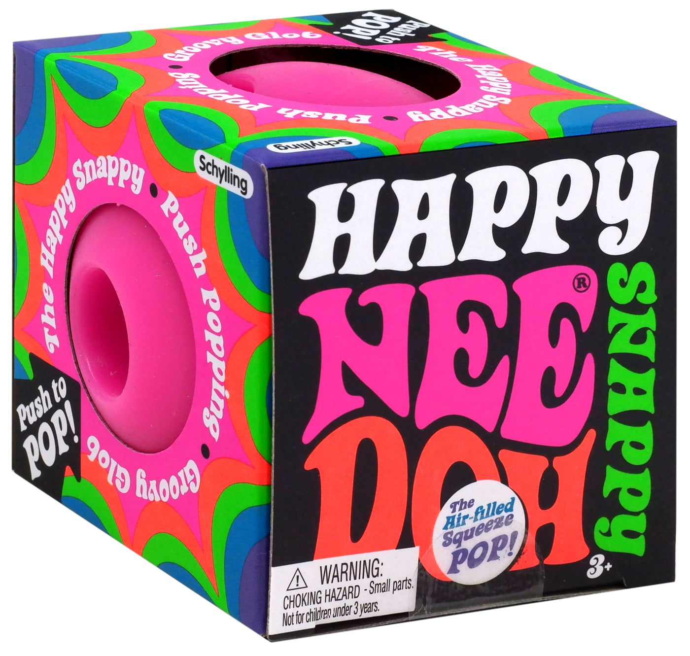 NeeDoh Happy Snappy Pink Small Stress Ball