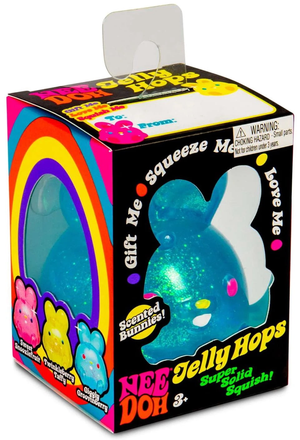 NeeDoh Jelly Hops BLUE Stress Ball (Squish & Sniff Sparkly Bunny!)