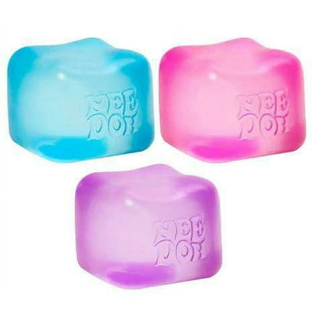 NeeDoh Nice Cube Blue, Pink & Purple Set of 3 Stress Balls