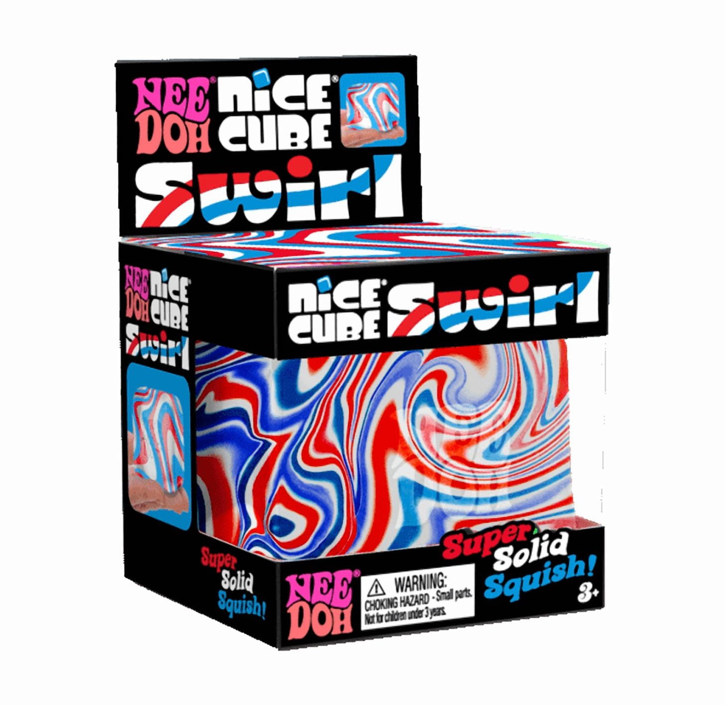 NeeDoh Nice Cube Swirl USA, Satisfying Square Shaped Sensory Toy
