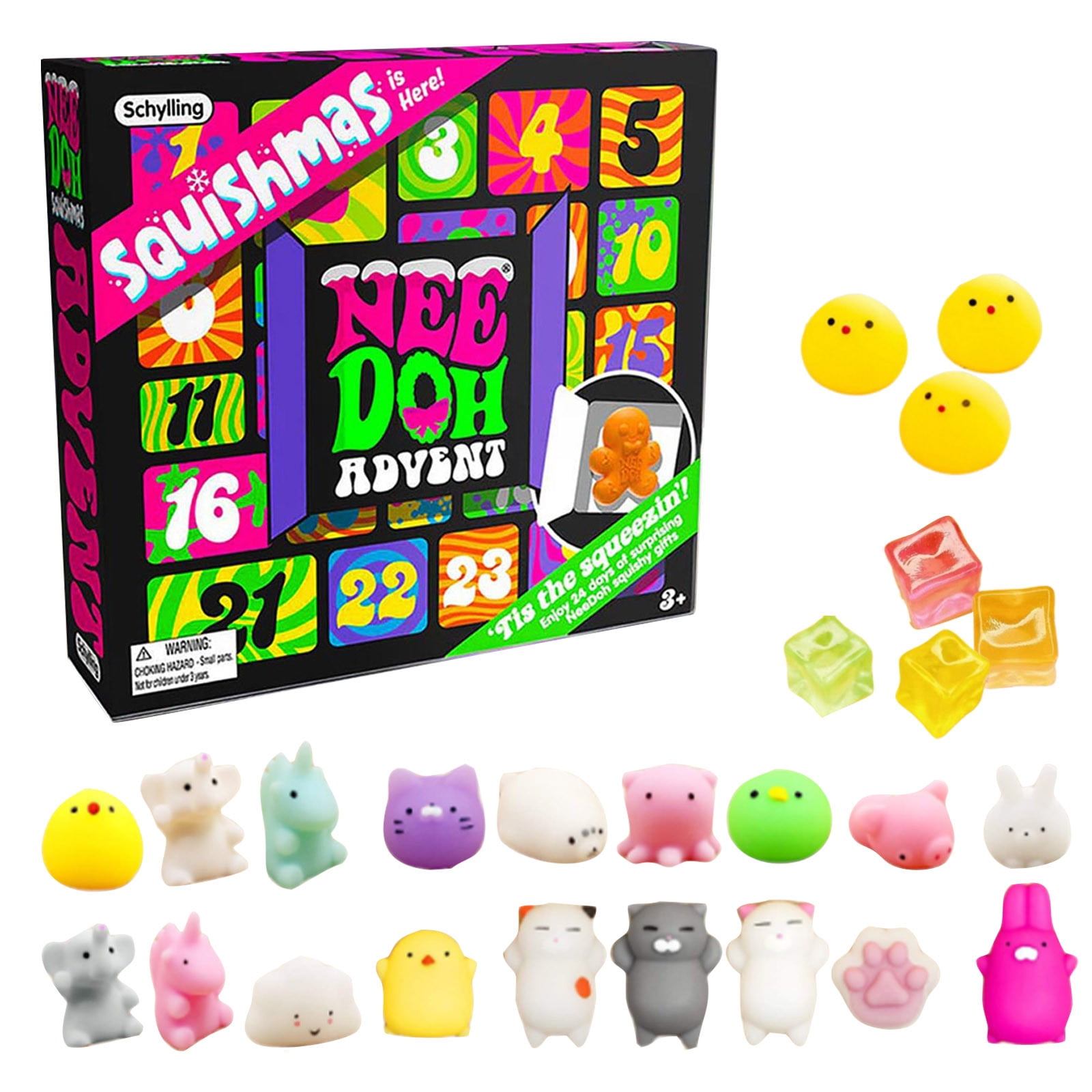 スクイーズ ニードー NeeDoh Squishmas アドベントカレンダー Nee Doh Squishmas Advent Calendar 2024,Christmas Squishy