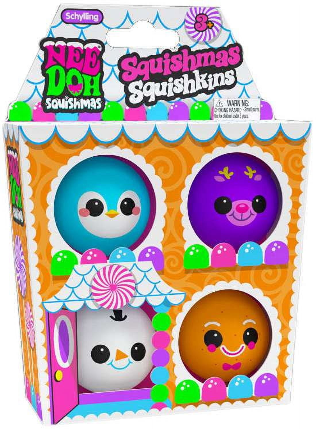 NeeDoh Squishmas Squishkins Stress Ball, Fun Squishies Toy 4-Pack