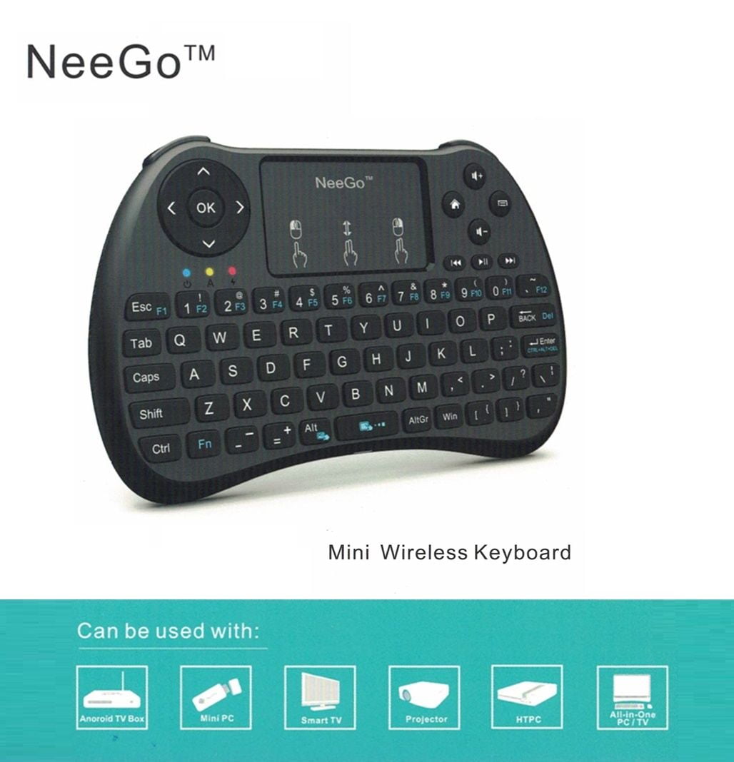NeeGo Mini Wireless Keyboard USB Pad for Raspberry Pi 3, Android TV, PC ...