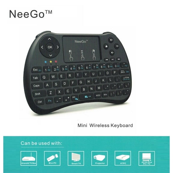 NeeGo Mini Wireless Keyboard USB Pad for Raspberry Pi 3, Android TV, PC